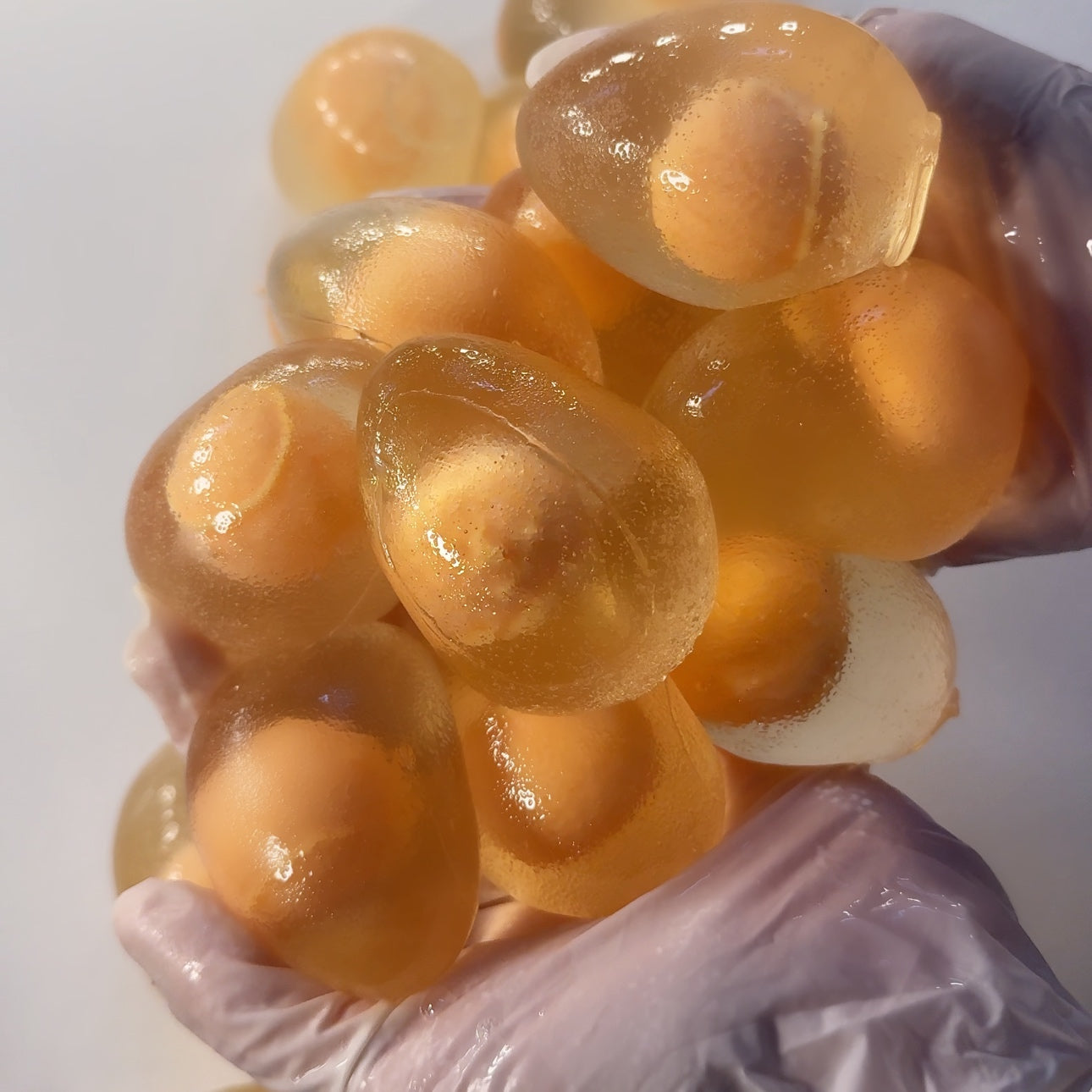 Egg boy - Geranium squishy soap with honey soap centre
