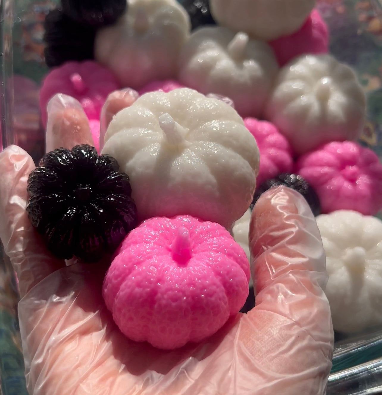 Pink Halloween- 3 piece jelly pumpkin set